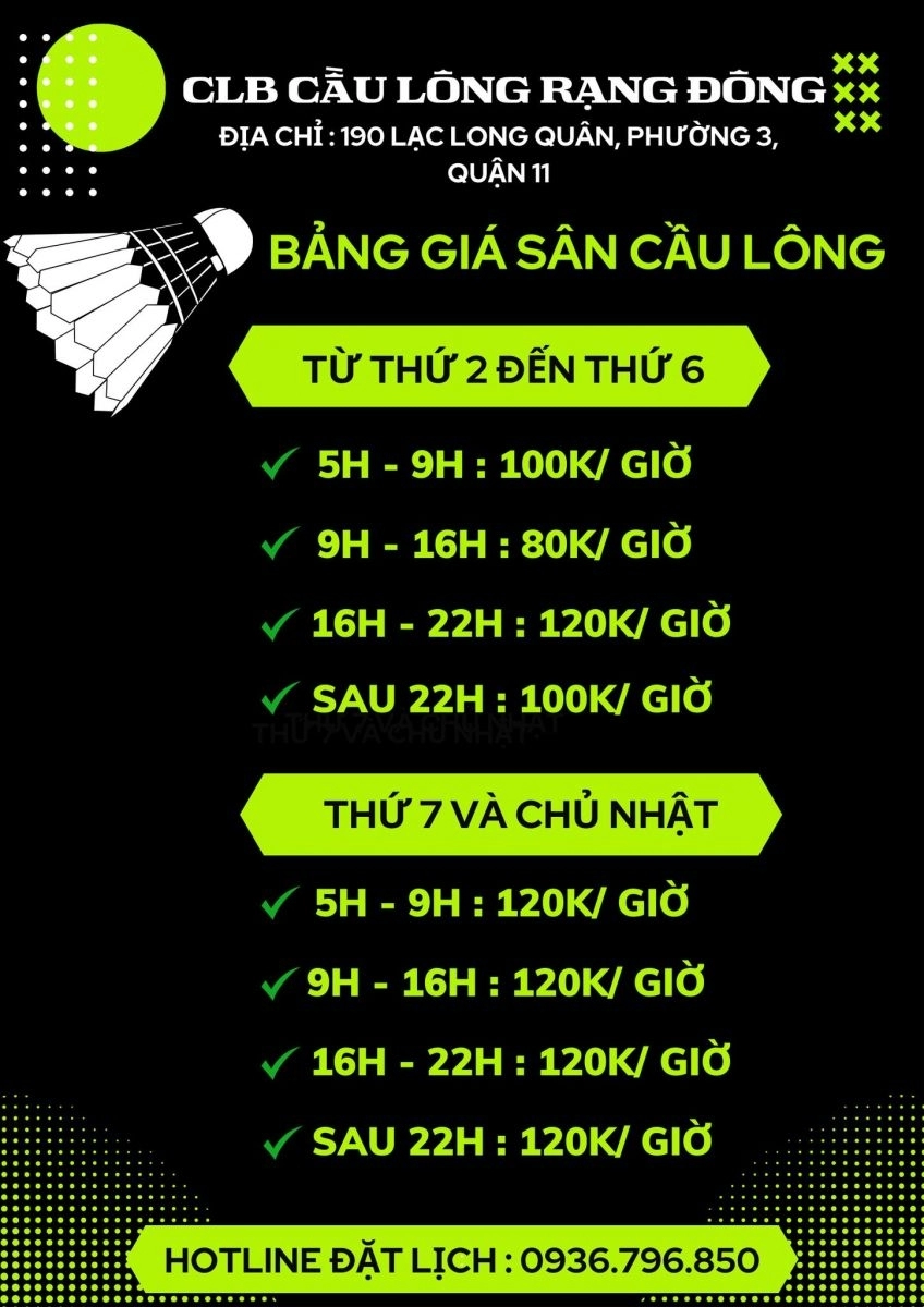 Tìm hiểu sân cầu lông Rạng Đông Quận 11, sân chơi chất lượng được nhiều lông thủ yêu thích | ShopVNB